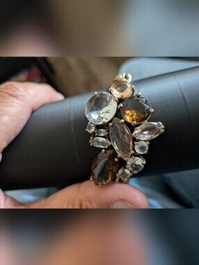 J Crew Vintage  Smoky Crystal Cluster Bracelet
